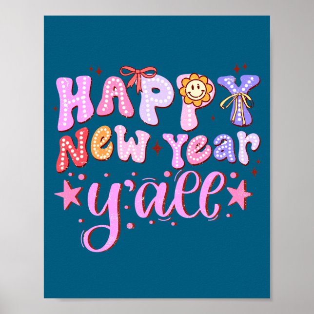 Happy New Year 2026 Party Countdown New Years Y'al Poster (Vorne)