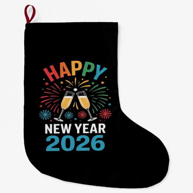 Happy New Year 2026 Party Funny New Years Eve 2026 Großer Weihnachtsstrumpf (Vorderseite)