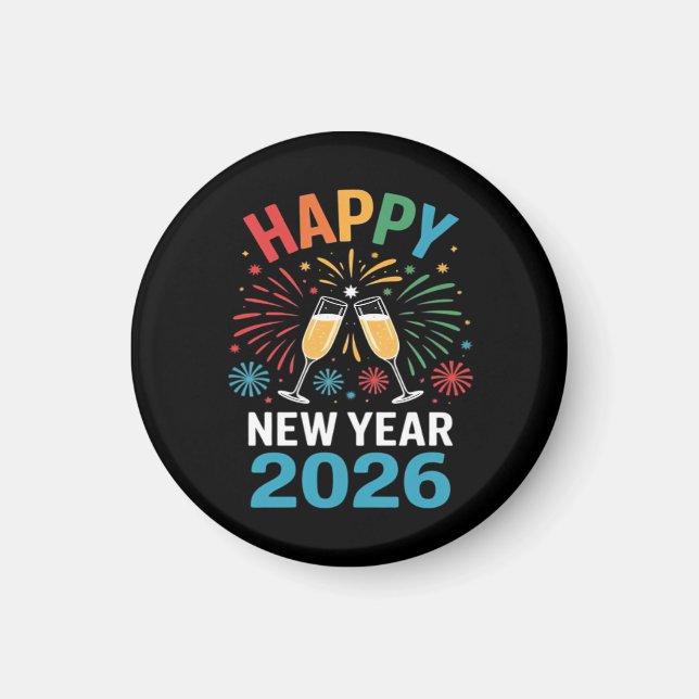 Happy New Year 2026 Party Funny New Years Eve 2026 Magnet (Vorne)