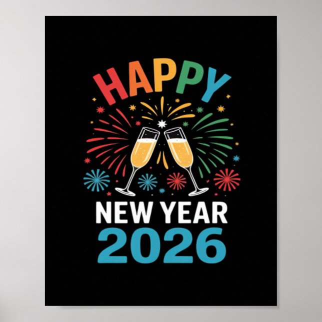 Happy New Year 2026 Party Funny New Years Eve 2026 Poster (Vorne)