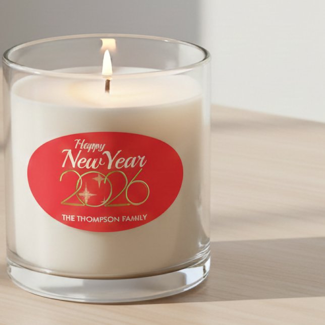 Happy New Year 2026 Personalized Oval Sticker (Von Creator hochgeladen)