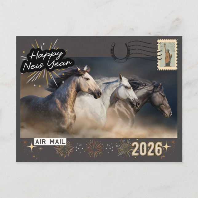 Happy New Year 2026 Postcard Postkarte (Vorderseite)