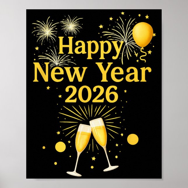 Happy New Year 2026  Poster (Vorne)