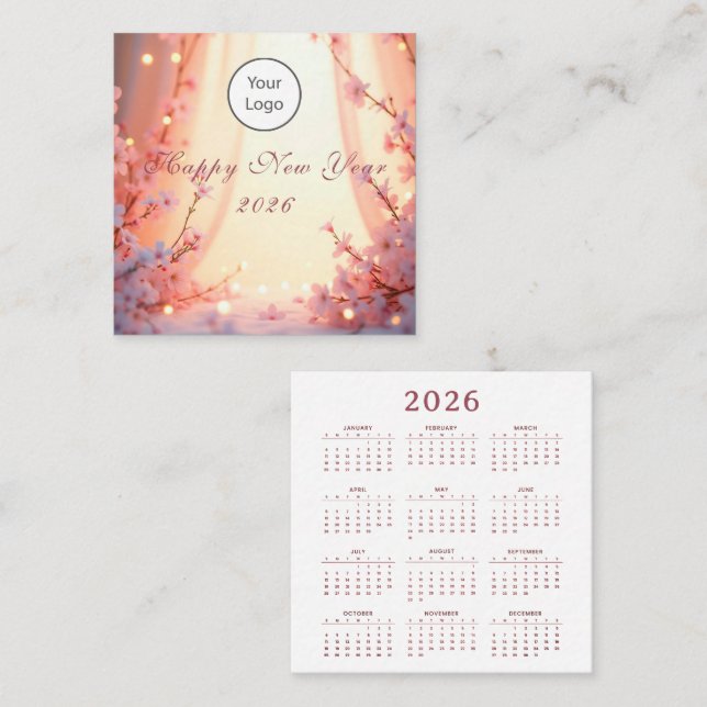 Happy New Year 2026 Quadratische Visitenkarte (Vorne/Hinten)