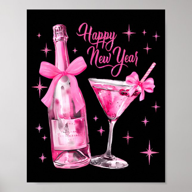 Happy New Year 2026 Retro Nk Bow Whisky New Year's Poster (Vorne)
