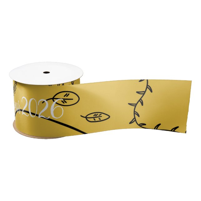 Happy new year 2026 Ribbon custom Satinband (Spule)