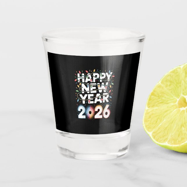 Happy New Year 2026 Schnapsglas (Vorderseite)