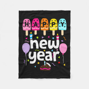 Happy New Year 2026 Silvester Party Kinder Mädchen Fleecedecke