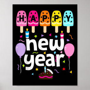 Happy New Year 2026 Silvester Party Kinder Mädchen Poster