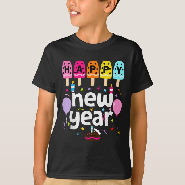 Happy New Year 2026 Silvester Party Kinder Mädchen T-Shirt (Vorderseite)