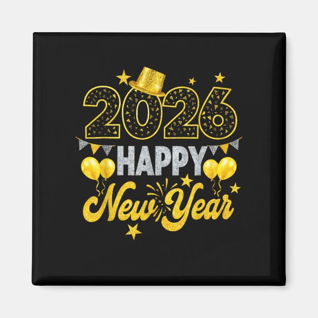 Happy New Year 2026 Silvester Party Magnet (Vorne)
