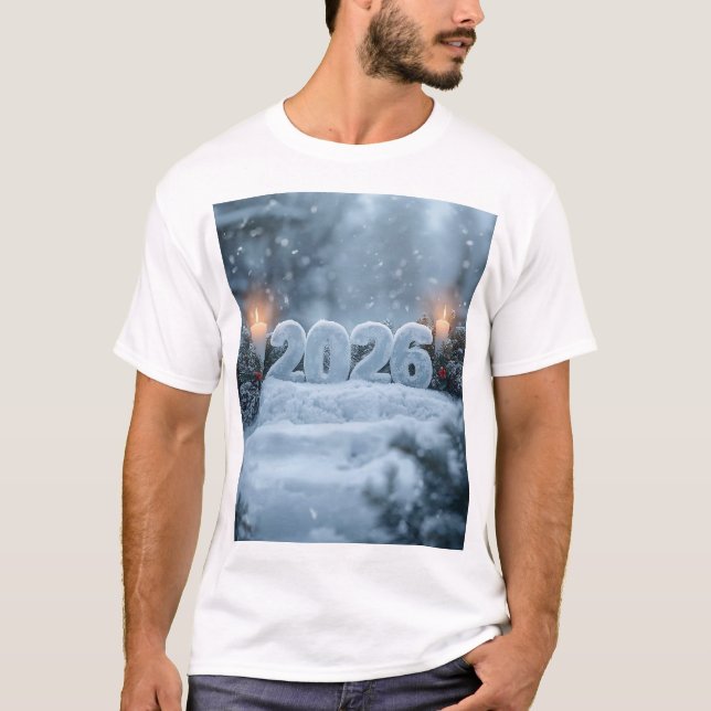 happy new year 2026 snowy calm t-shirt (Vorderseite)
