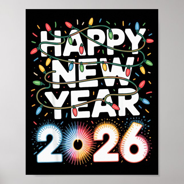 Happy New Year 2026 Sparkle Shirt For Women  Poster (Vorne)