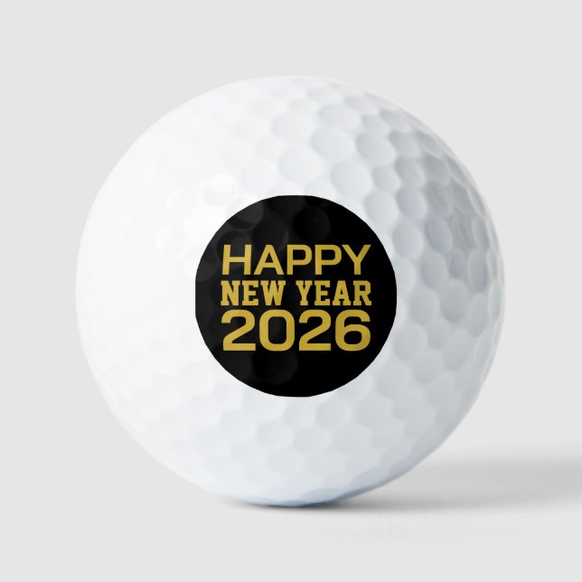 Happy New Year 2026 T-Shirt Golfball (Vorderseite)