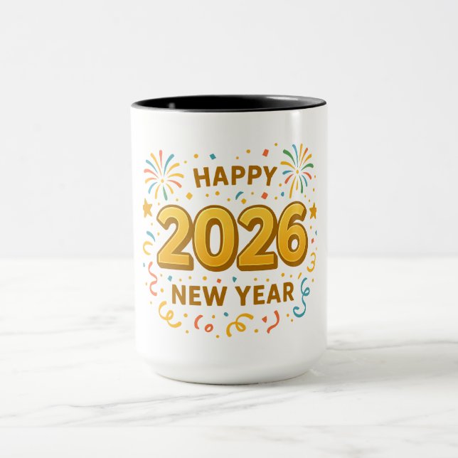 Happy New Year 2026 Tasse (Zentrum)