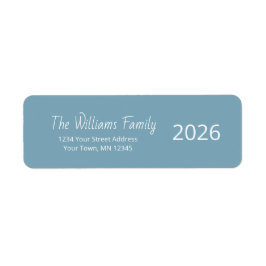 Happy New Year 2026 Trendy Teal Return Address