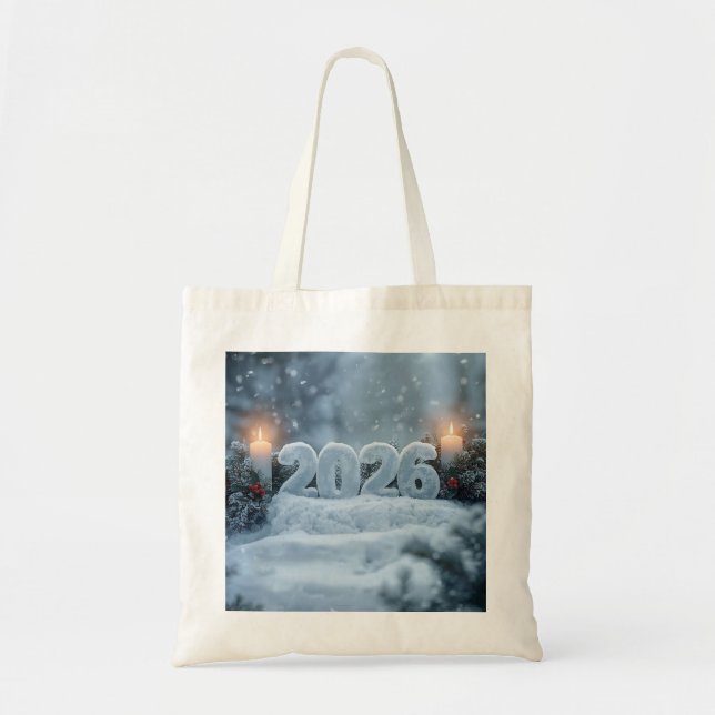 happy new year 2026 winter calm totebag tragetasche (Vorne)