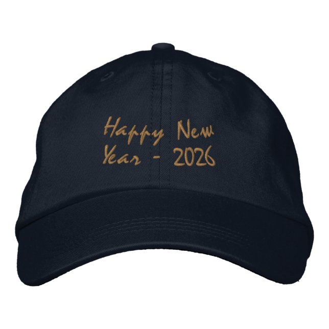 Happy New Year 2026 Wishes Printed Holidays Navy  Bestickte Baseballkappe (Vorderseite)