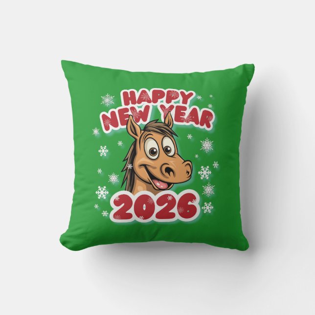 Happy New Year 2026: Year of the Horse Mascot Kissen (Vorderseite)