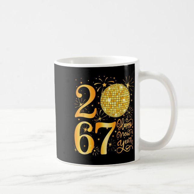 Happy New Year 2067 Funny 67 Six Seven Meme New Ye Kaffeetasse (Rechts)