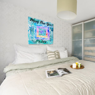 Happy New Year 20XX abstrakt Marmor Glossy Poster