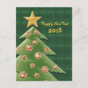 Happy New Year 20XX - Einzigartige Weihnachtsbäume Feiertagspostkarte