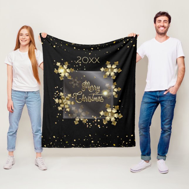 Happy New Year 20XX & Gold Weihnachten Luxus Fleecedecke (Beispiel)