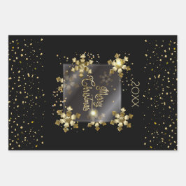 Happy New Year 20XX & Gold Weihnachten Luxus Geschenkpapier Set