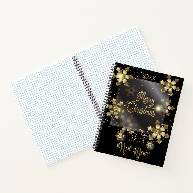 Happy New Year 20XX & Gold Weihnachten Luxus Notizbuch (Innenseite)