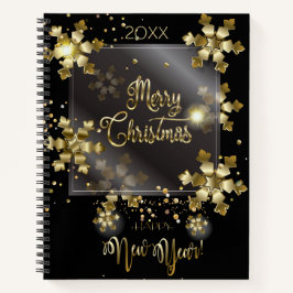Happy New Year 20XX & Gold Weihnachten Luxus Notizbuch