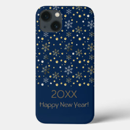 Happy New Year 20XX & Gold Weihnachtsschneeflocken Case-Mate iPhone Hülle