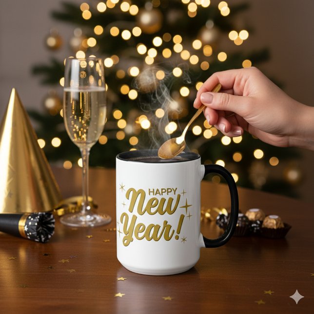 Happy New Year 20XX Große Combo-Tasse mit 15 oz Tasse (Happy New Year 20XX Large 15 oz Combo Mug)