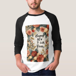 Happy New Year 3/4 Sleeve Raglan T - Shirt