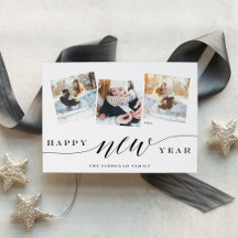 Happy New Year 3 Foto Collage Card