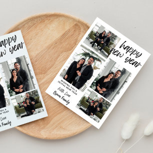 Happy New Year 4 Collage Multi-Foto Ferienkarte Einladung