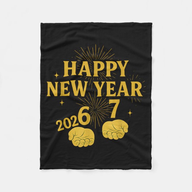 Happy New Year 67 Meme – Funny 2026 Celebration Pa Fleecedecke (Vorderseite)