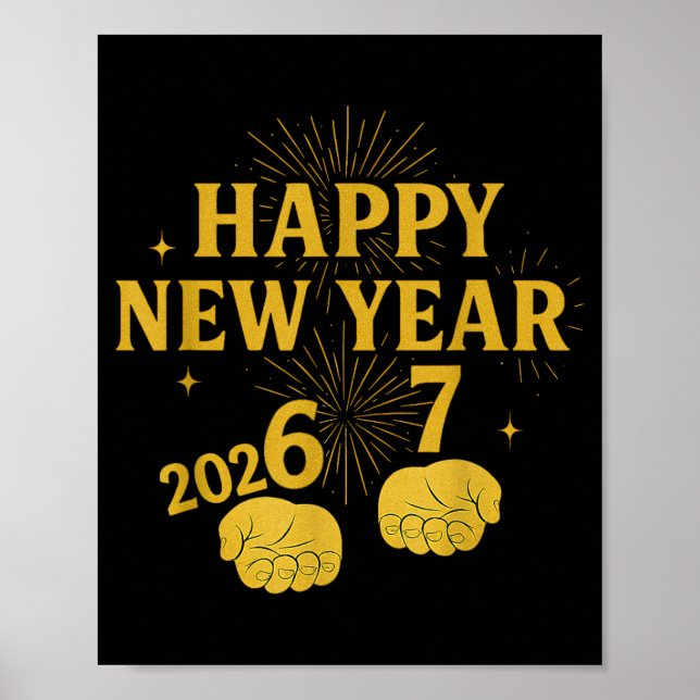 Happy New Year 67 Meme – Funny 2026 Celebration Pa Poster (Vorne)