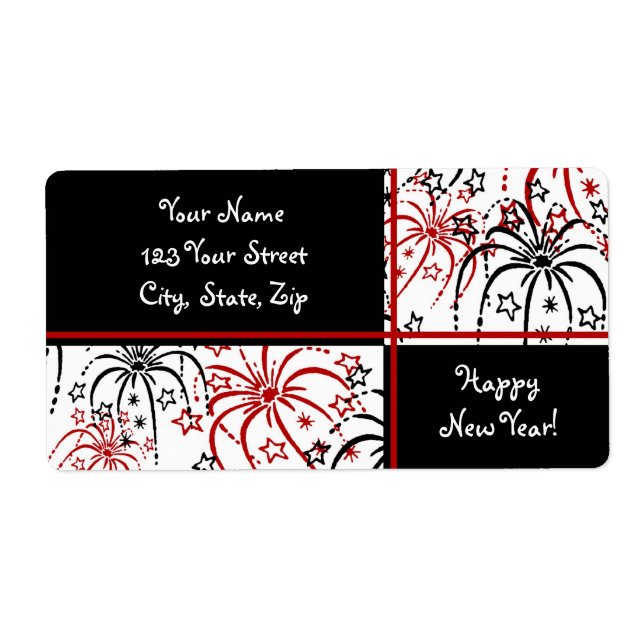Happy New Year Address Labels (Vorne)