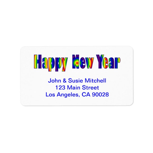 Happy New Year Adressaufkleber (Vorne)
