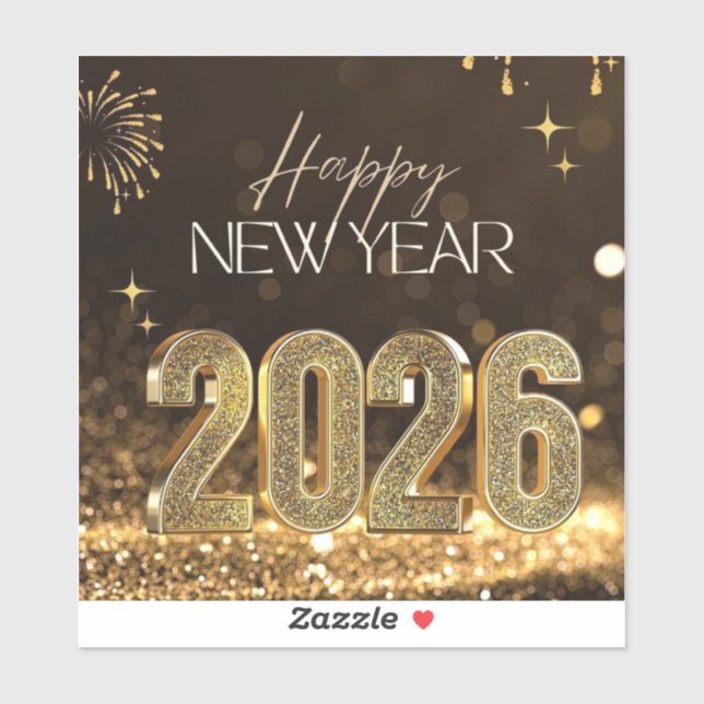 Happy New Year Aesthetic Sticker (Blatt)