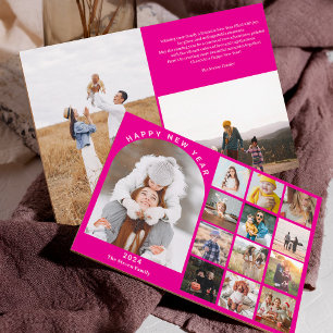 Happy New Year arch year in review 15 Fotos pink Feiertagskarte