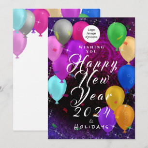 Happy New Year Balloon Corporate Feiertagskarte