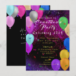 Happy New Year Balloon Einladung