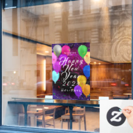 Happy New Year Balloon Fensteraufkleber