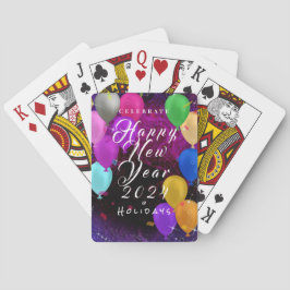 Happy New Year Balloon Spielkarten