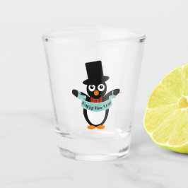 Happy New Year Banner Shot Glass Schnapsglas