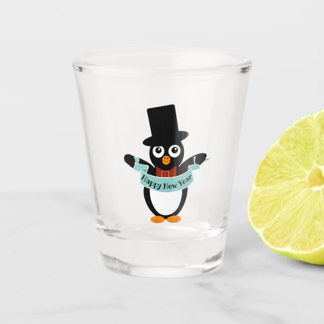 Happy New Year Banner Shot Glass Schnapsglas (Vorderseite)