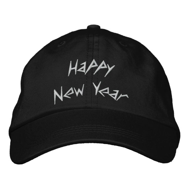 Happy New Year bestickte Cap Baseballkappe (Vorderseite)