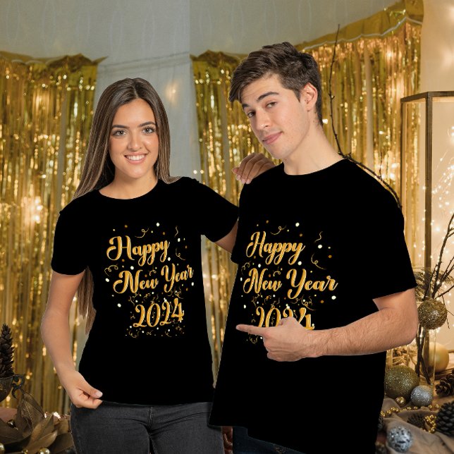 Happy New Year Black T - Shirt (Von Creator hochgeladen)