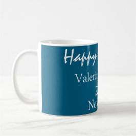 Happy new year blue name place year boho simple kaffeetasse